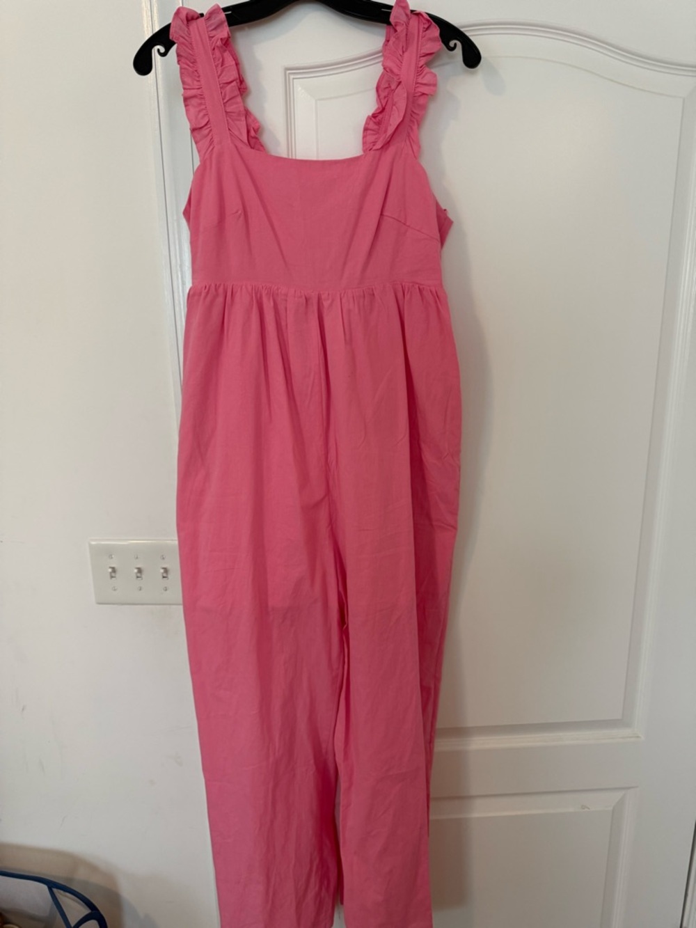 Pink Ruffle Strap Jumpsuit